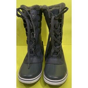 Women's Siberia Waterproof Lace-Up Quilted Cold-Weather Boots Navy Blue Size 9M